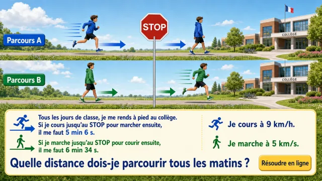 Problème : marche ou course | Tangente