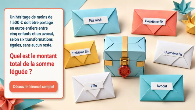 Un heritage complique : trouvez le montant total | Tangente