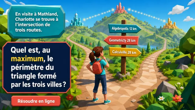 Les trois routes : périmètre maximal | Tangente