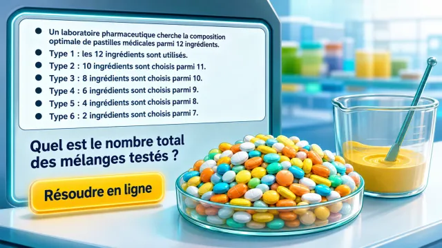 Mélanges au labo — Combinatoire pharmaceutique | Tangente