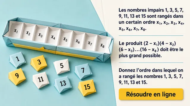 Produit maximum : ranger les impairs de 1 à 15 | Tangente