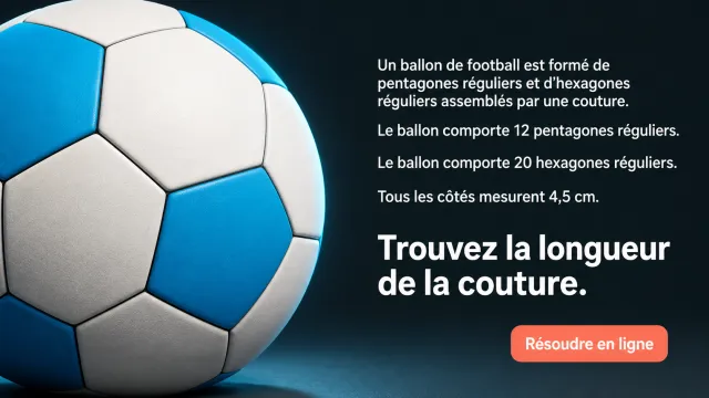 Ballon de football : longueur de couture | Tangente