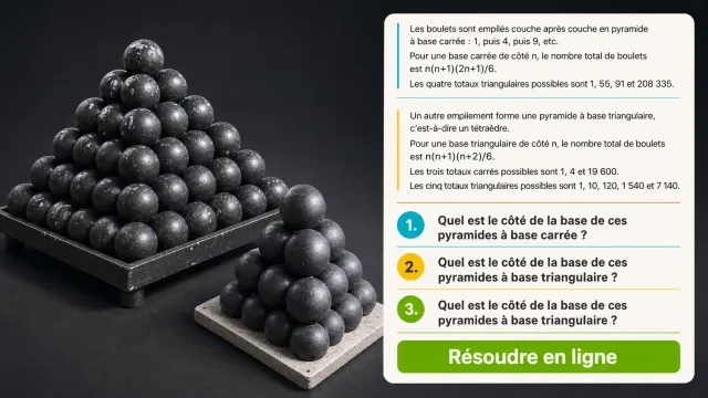 Empiler des boulets de canon – Conjecture de Lucas | Tangente