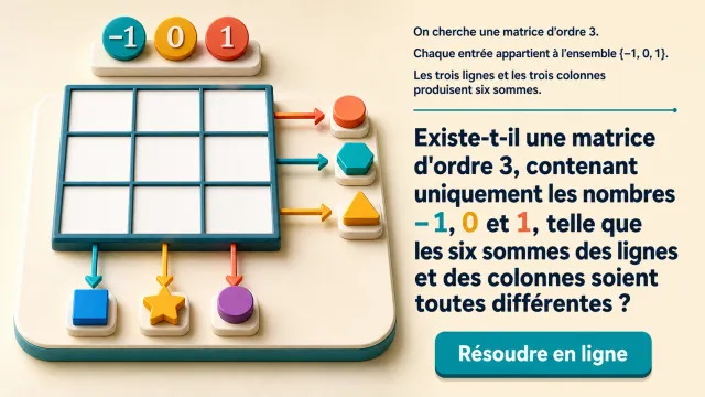 Une matrice antimagique ? - Défi mathématique | Tangente