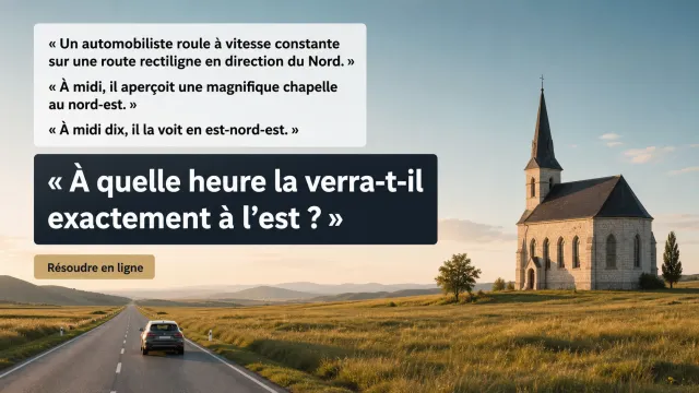 La chapelle : calcul d'azimut par angles successifs | Tangente