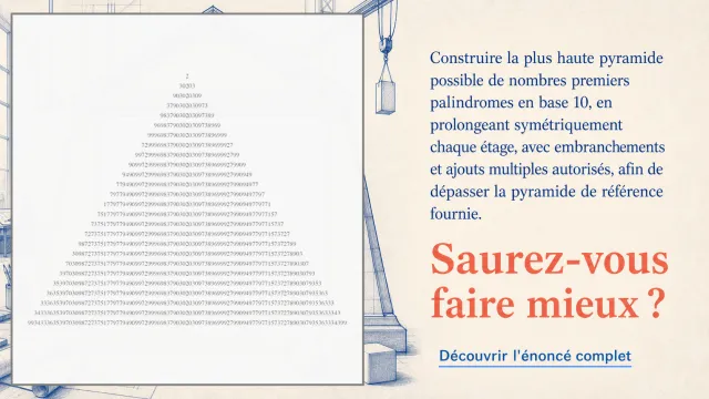 Pyramides de nombres premiers : un défi | Tangente