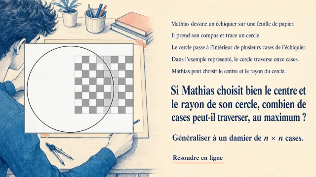 Cercle sur l'échiquier : combien de cases ? | Tangente