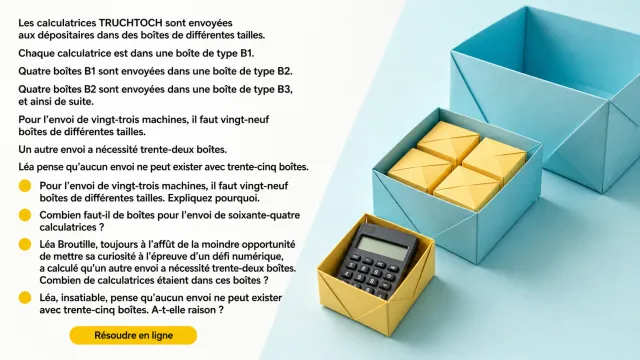 Des boîtes : problème de combinatoire logique | Tangente