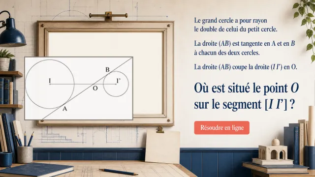 Deux cercles et une droite : où coupe II’ ? | Tangente