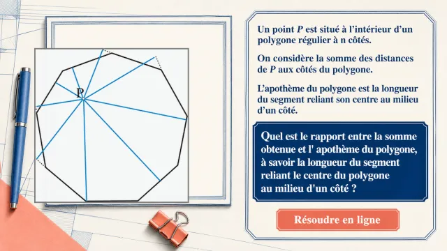 Distances aux cotes d'un polygone regulier | Tangente