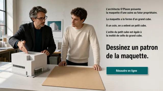 Patron de boite : cube avec coin enleve | Tangente