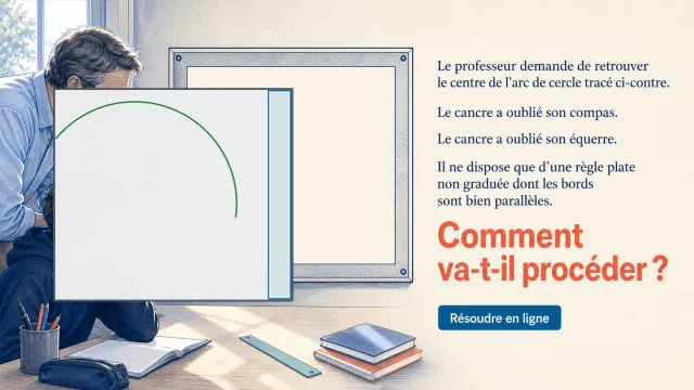Construction du cancre : centre d'arc sans compas | Tangente