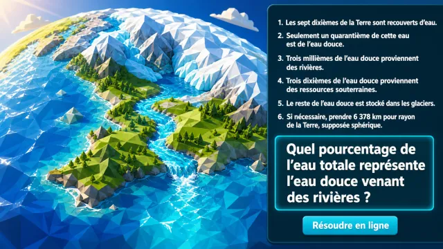 Problème : L'eau de la Terre en fractions | Tangente