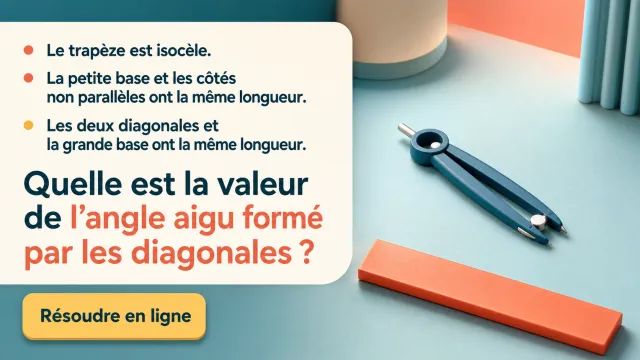 Trapèze isocèle – angle entre les diagonales