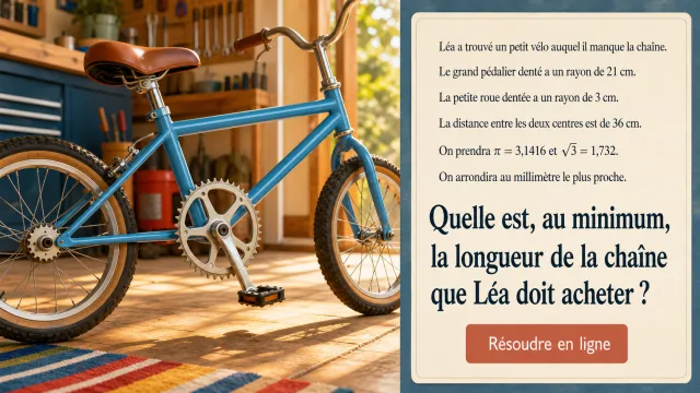 Le vélo sans chaîne : calculer la longueur minimale