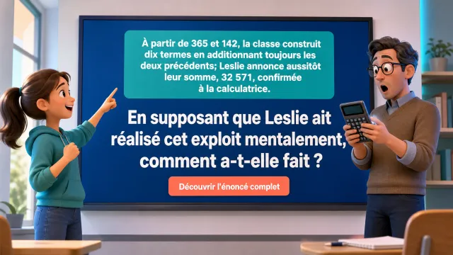 Le calcul de Leslie : sommer 10 termes en un instant | Tangente