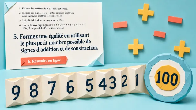 Cent : l'énigme arithmétique des chiffres de 9 à 1 | Tangente