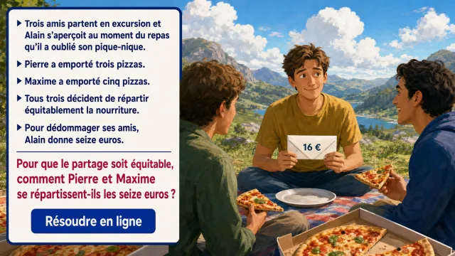Problème de partage de pizzas | Tangente