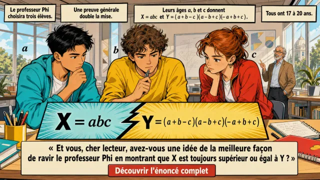 La générosité du professeur Phi : défi algébrique | Tangente