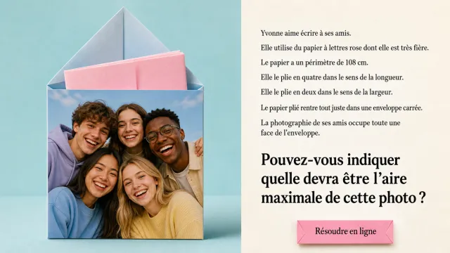 Le papier à lettres : problème de pliage | Tangente