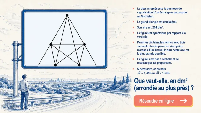 Le panneau : maximiser la plus petite aire de triangle | Tangente