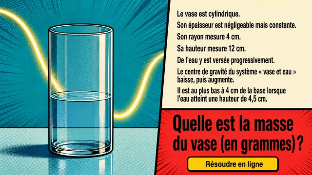 Le vase : centre de gravité et optimisation | Tangente
