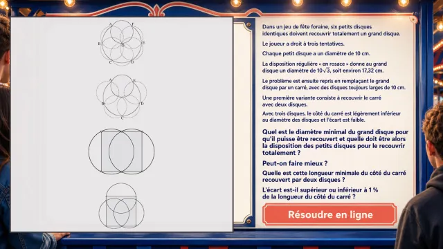 Le jeu des six palets : recouvrement optimal de disques | Tangente