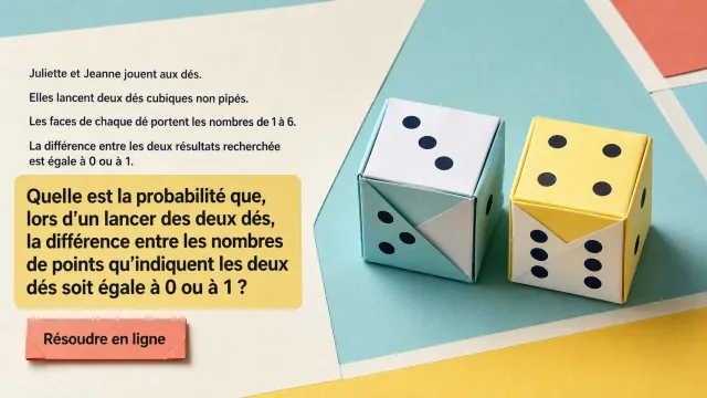 Problème de probabilités : jeu de dés et différences