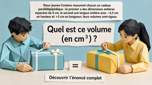 Le cadeau coréen : problème de volume | Tangente