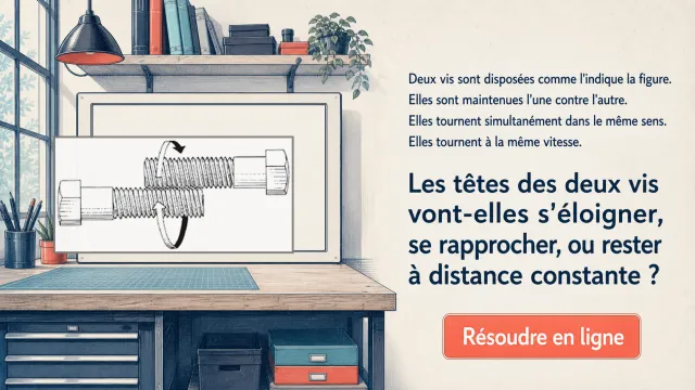 Les deux vis : se rapprochent-elles ou s'éloignent-elles ?