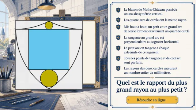 Le blason : arcs de cercle tangents et symétrie | Tangente