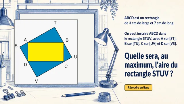 Rectangle inscrit dans un autre : aire maximale | Tangente