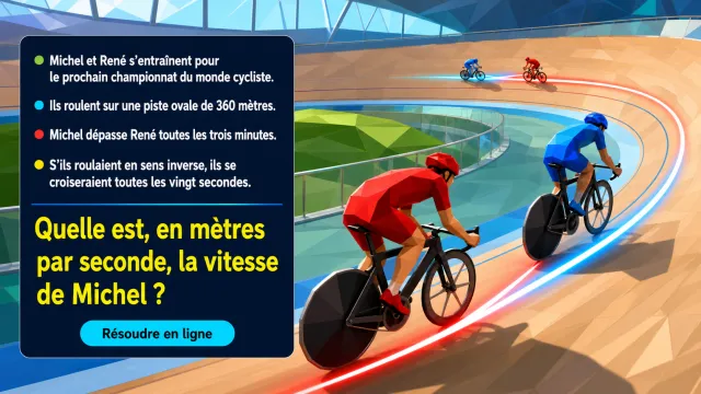 Problème de vitesse : entraînement cycliste | Tangente