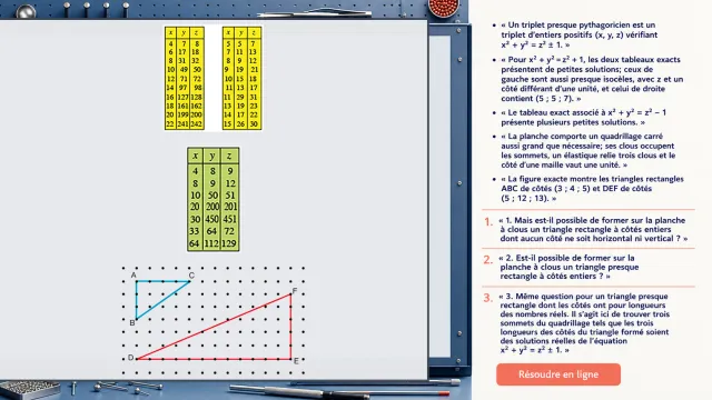 Triangles presque rectangles et entiers | Tangente