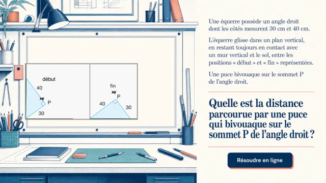 Problème : trajectoire d'un point sur une équerre