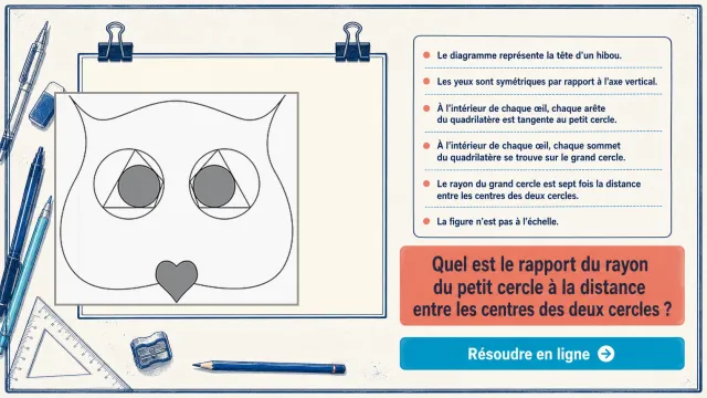 La tête de hibou : rapport de rayons de cercles | Tangente